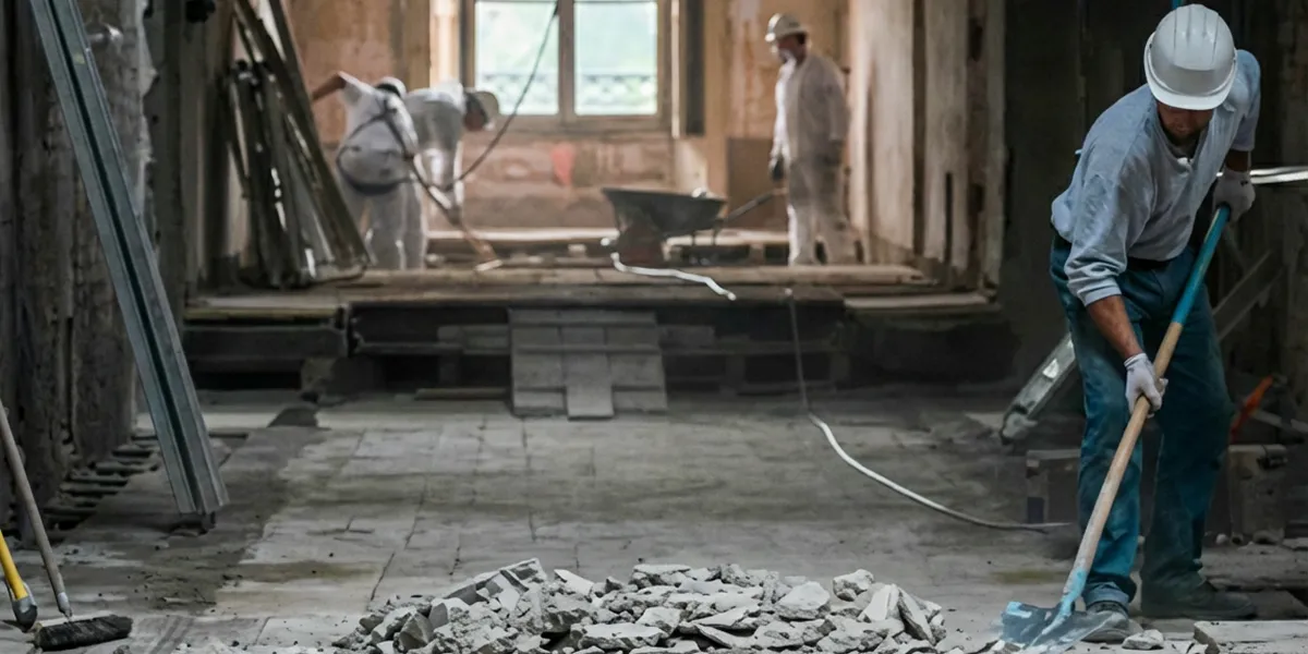 fire damage restoration professionals performing structural cleanup and restoration after a fire in Fort Wayne, IN