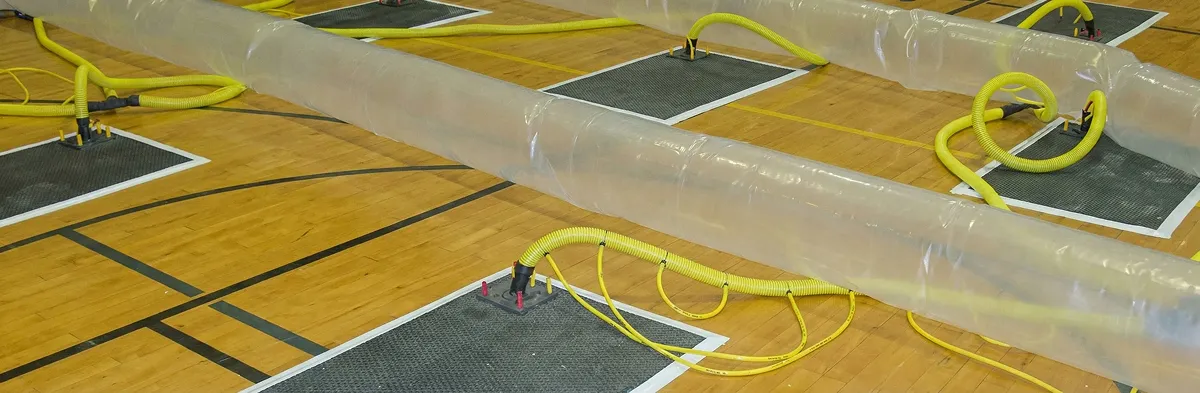 water clean up drying system set up to remove moisture and prevent further damage in Fort Wayne, IN